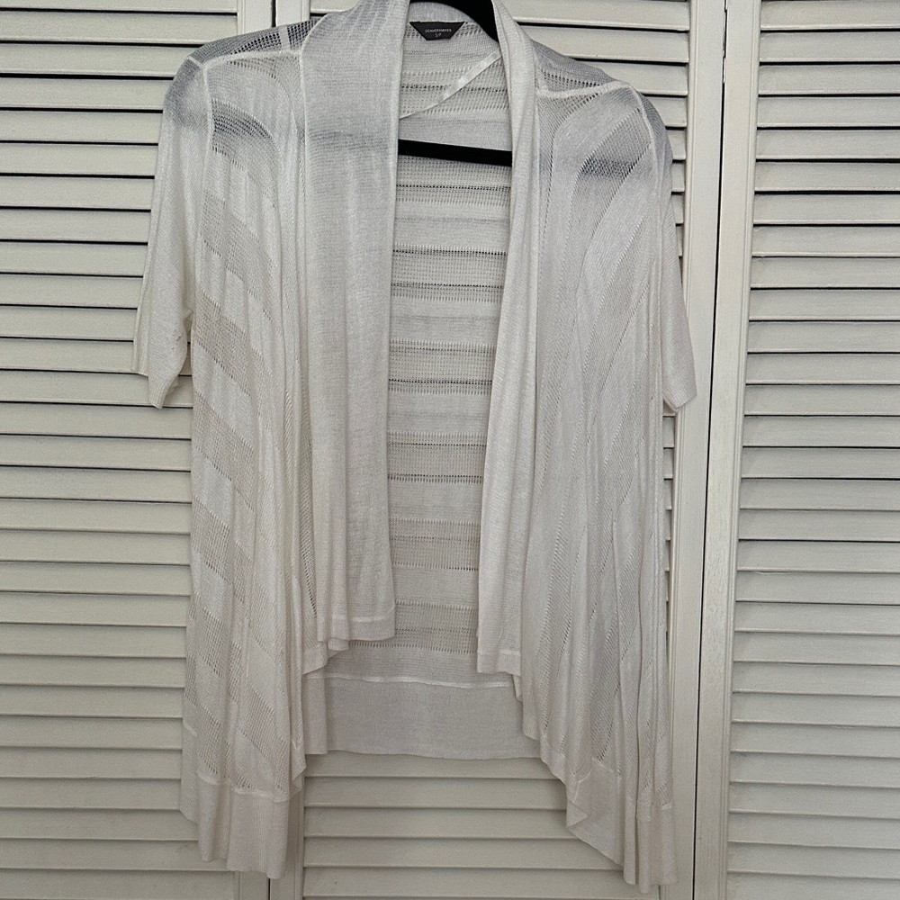 Denver Hayes White Open-Front Cardigan